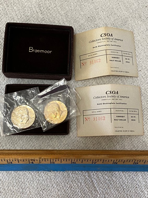 1- Bicentennial Half, 1-1981 Half, 24 Karat Gold Plated