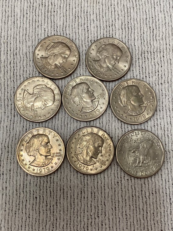 8-Susan B Anthony Dollars