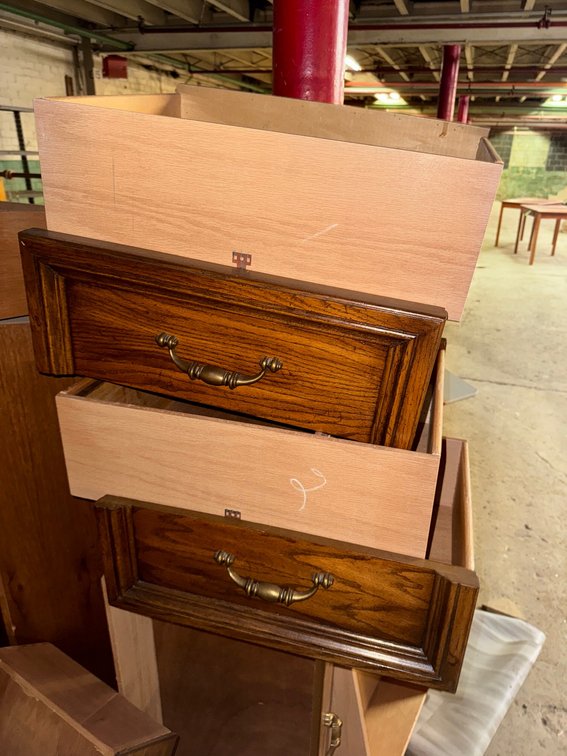 Collection of wooden drawers