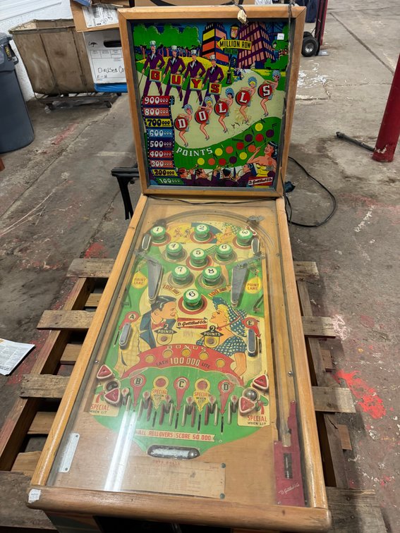 Vintage Guys and Dolls pinball machine