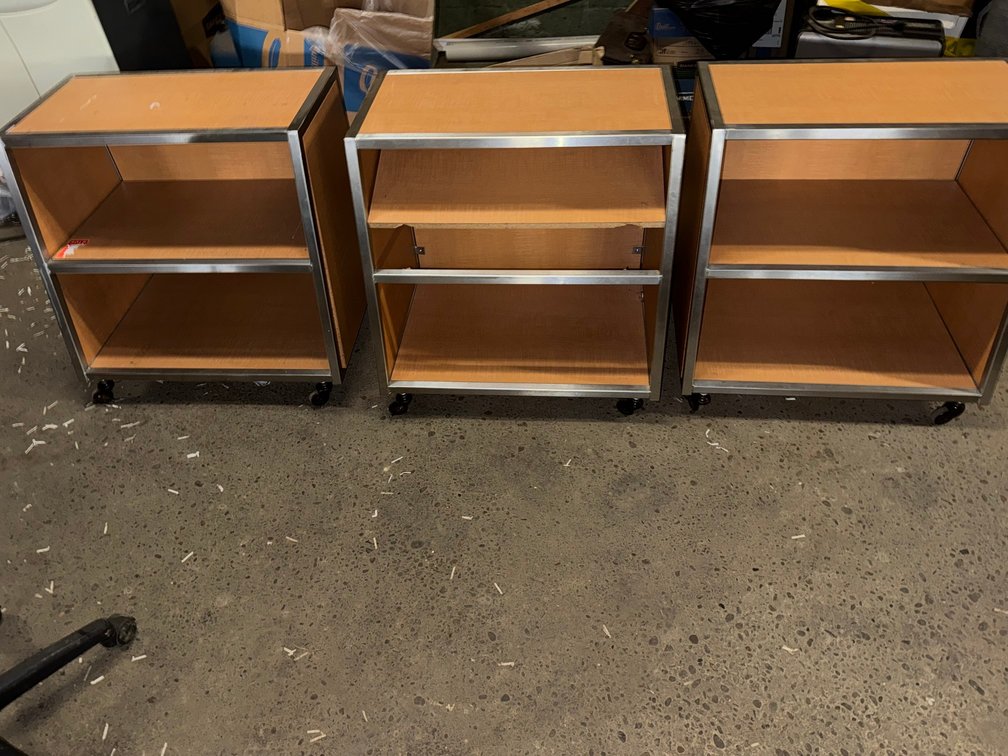 3 Rolling bookshelves