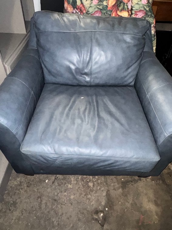Gray leather chair