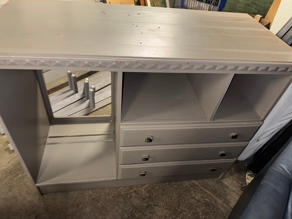 Gray wooden tv stand