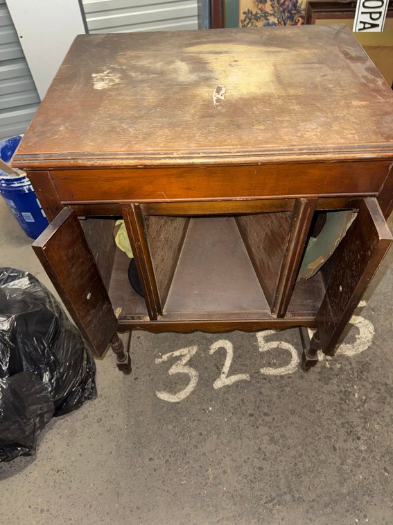 Antique Columbia Grafonola Mahogany Cabinet Phonograph w/ 78 RPM Record Early 1900s