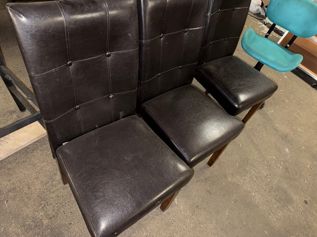 3 Leather chairs