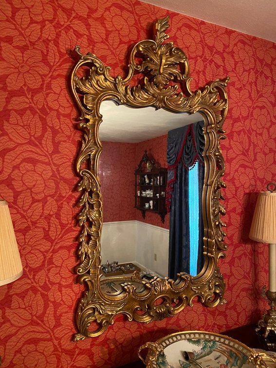Ornate gold framed mirror