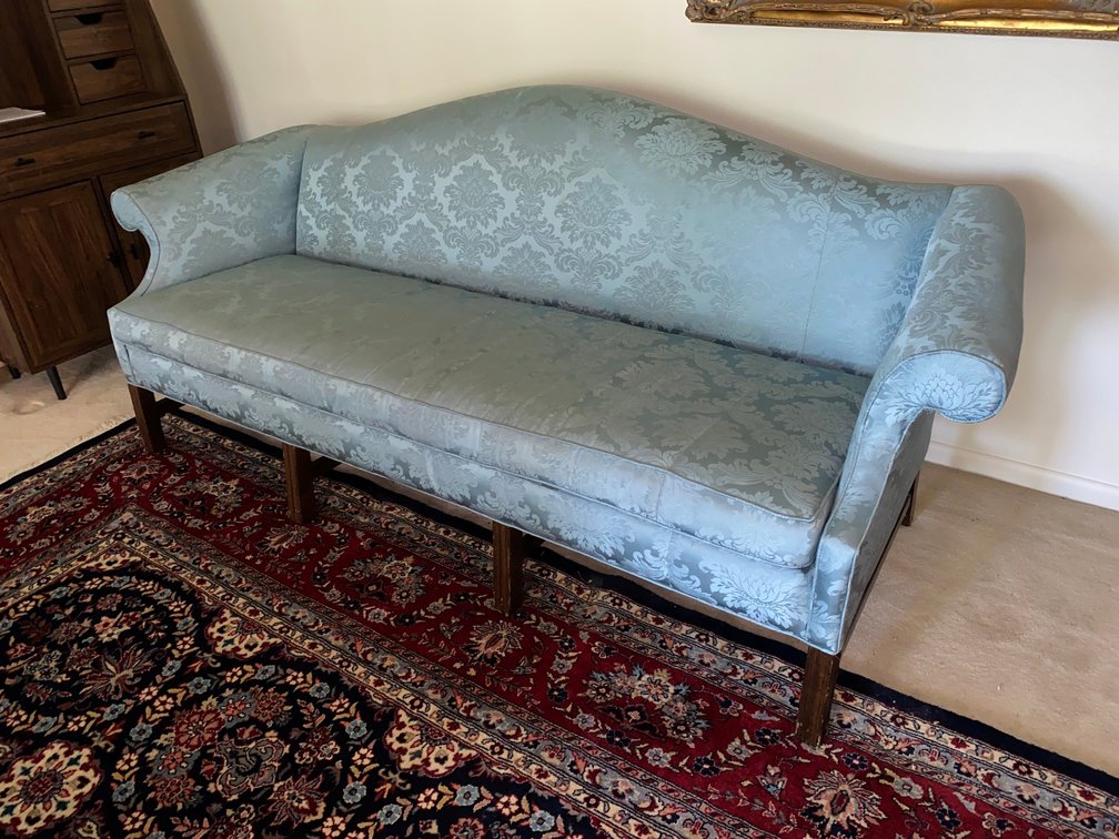 Blue Floral Pattern Vintage Sofa