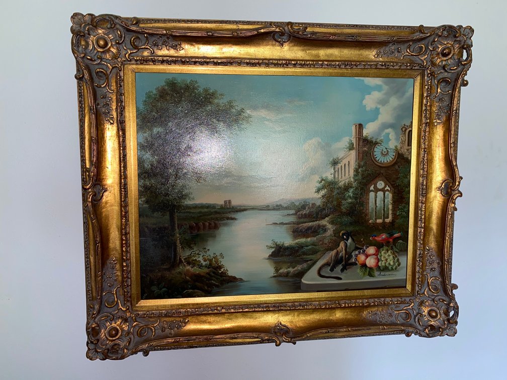 Framed Painting on Canvas-Signed
