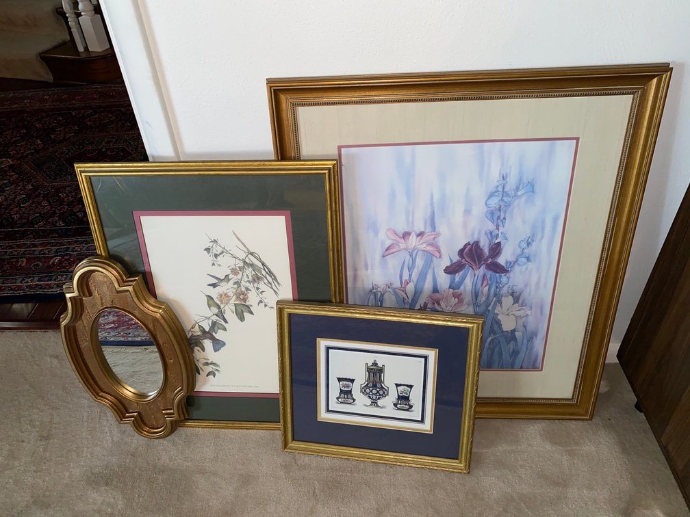 3-Framed Decorative Prints, Mirror