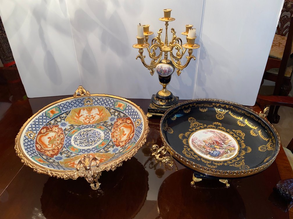 2-Large Ornate Victorian Style Bowls