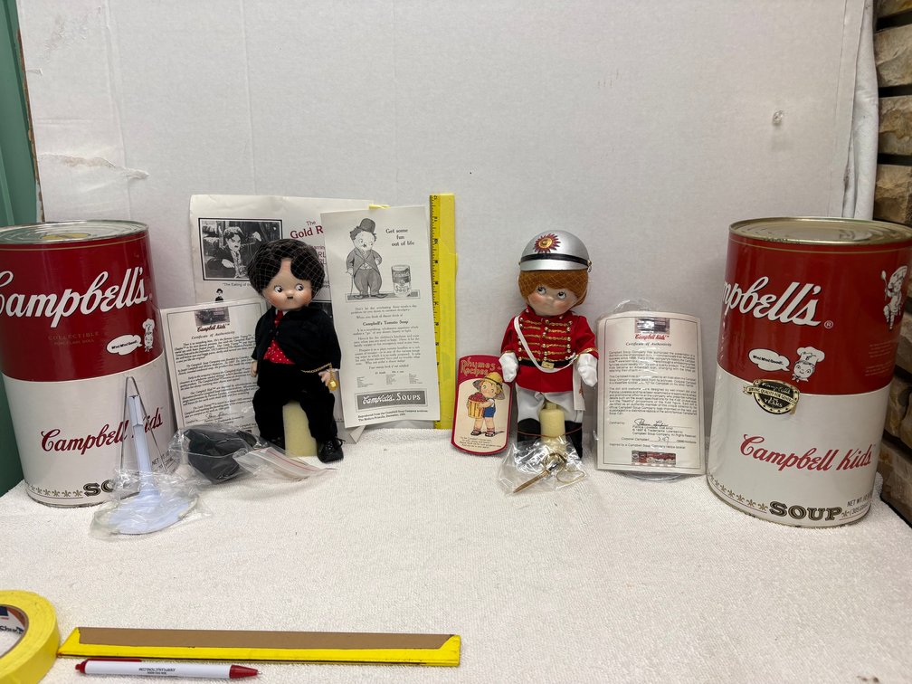Pair of Campbell's Soup Kids 10 Inch Charlie Chaplin and Corporal Campbell
