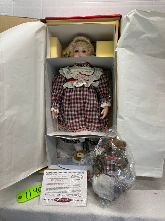 Campbell's Soup Chrissy and Teddy Porcelain and Cloth Doll