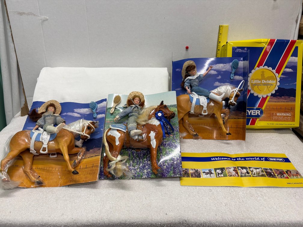 Breyer Little Debbie 3 Horse and Rider Dolls