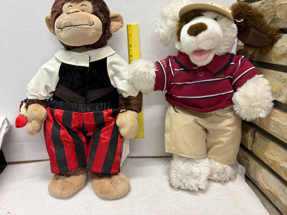 Build a Bear Pirate Monkey and Golfing Dog