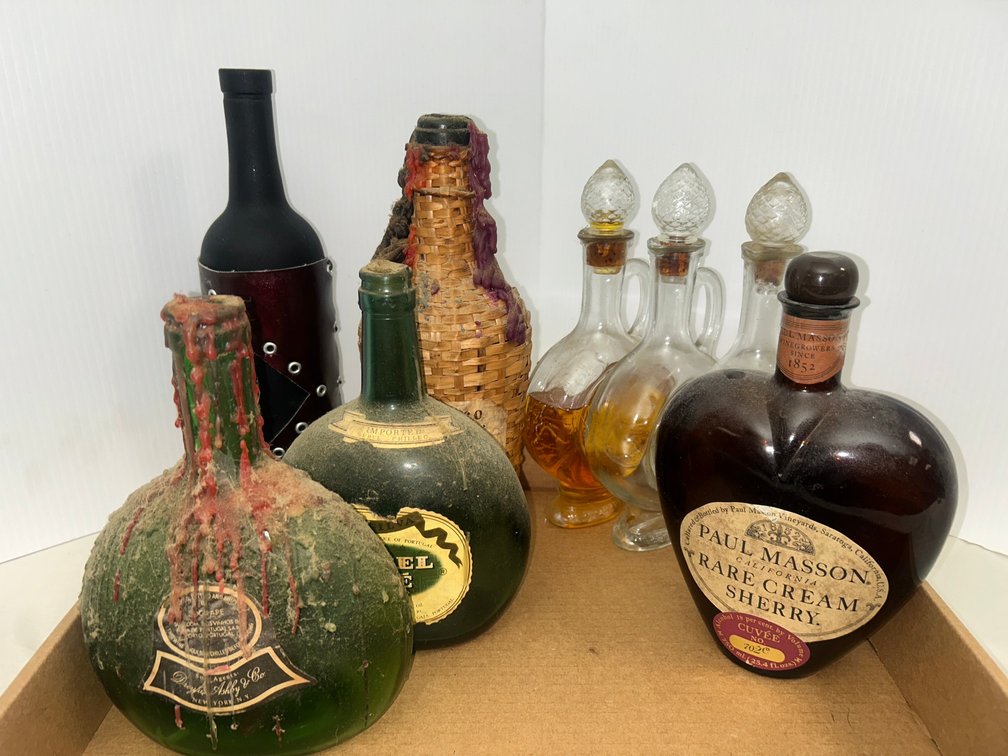 Collection of bottles in various designs