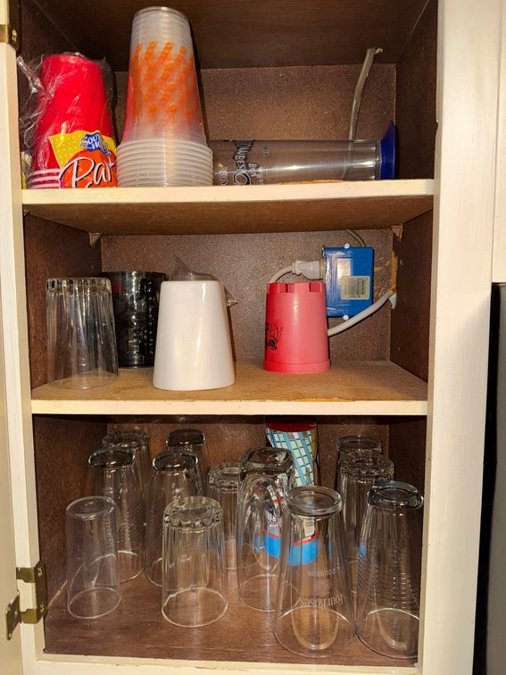 Wall-Mounted Kitchen Cabinet with Contents
