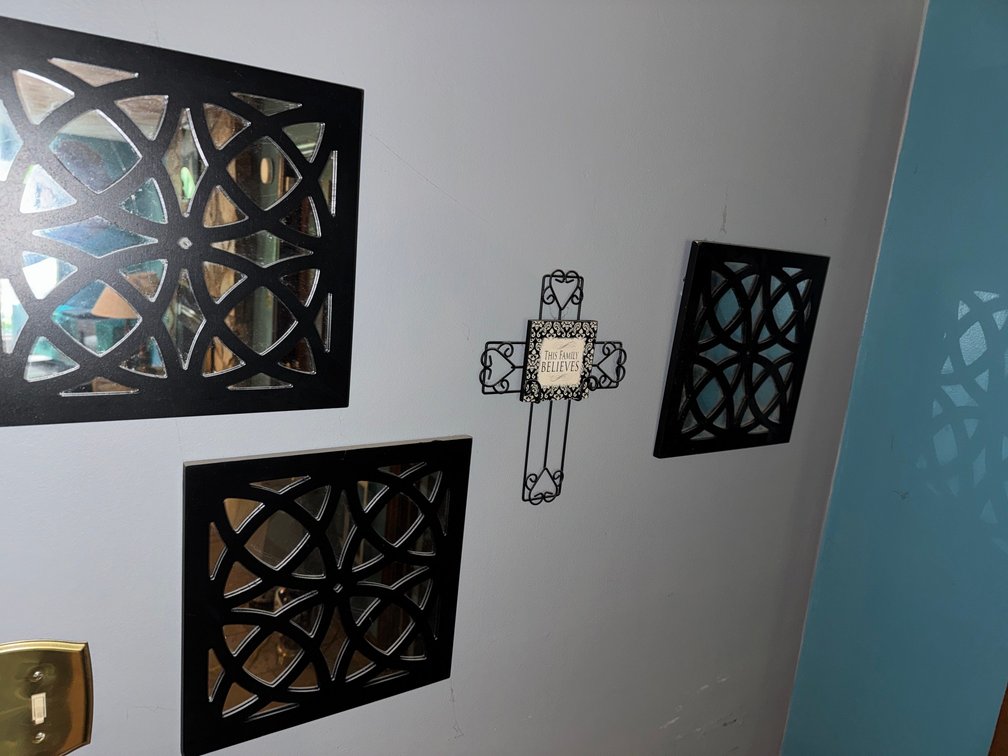 Black Geometric Accent Mirrors