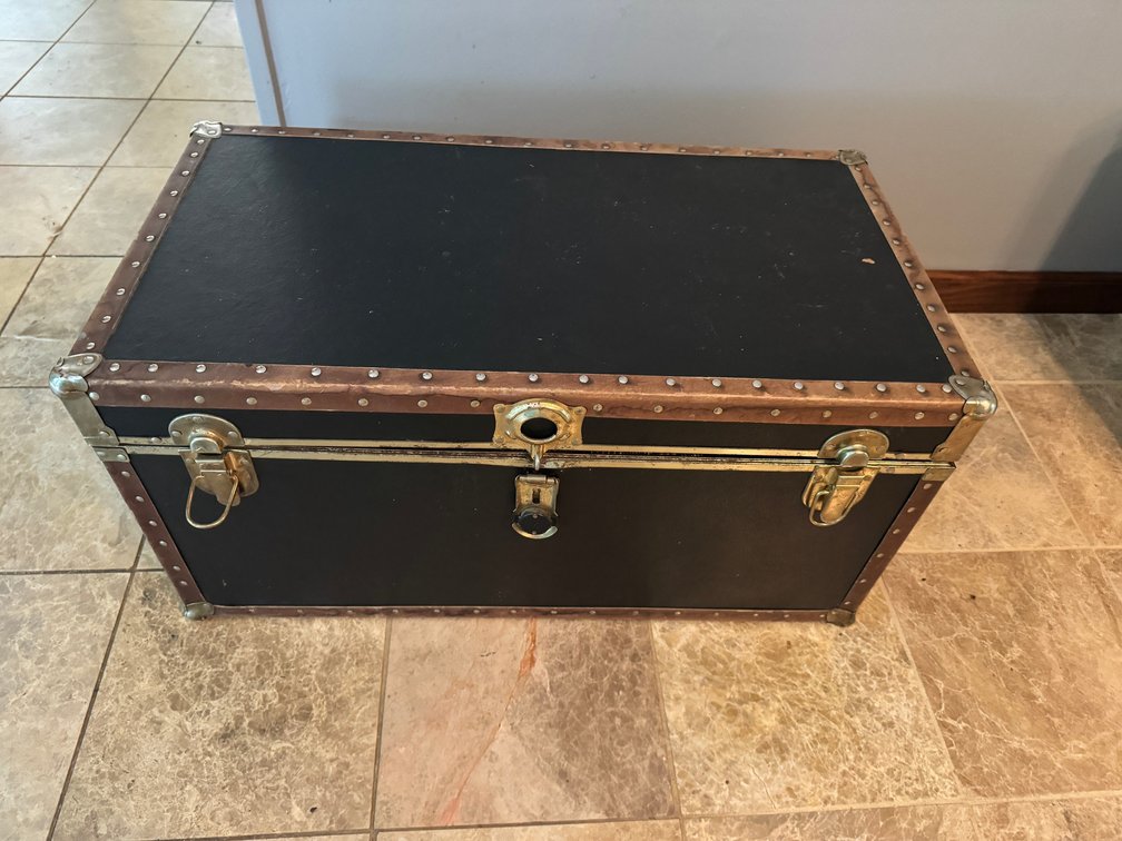 Vintage Rolling Travel Trunk & Americana Decor