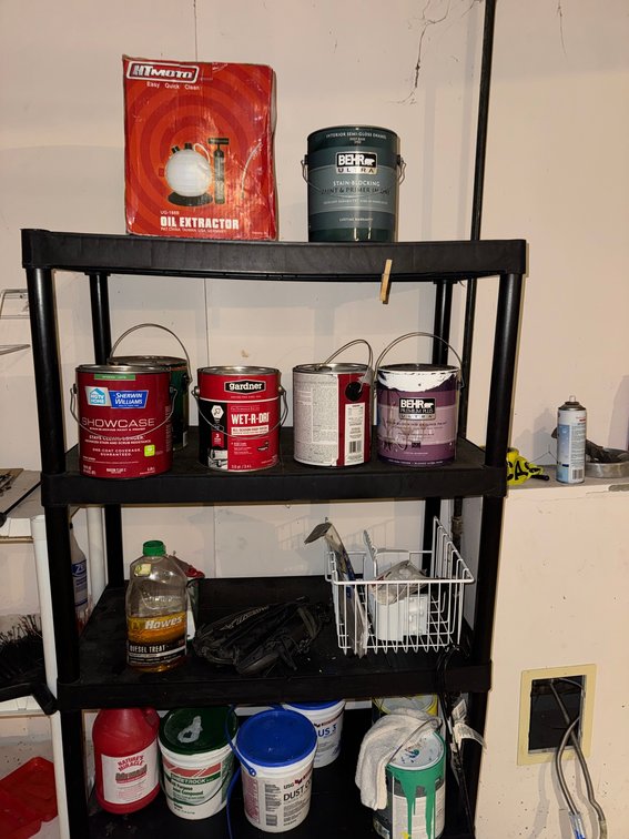5-Tier Plastic Utility Shelving with Contents