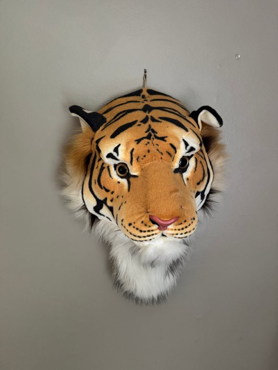 Plush 3D Tiger Head Wall Mount