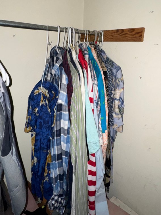 Closet Rack with Clothing
