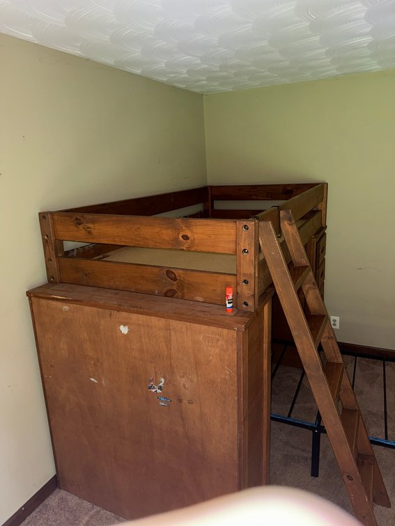 Solid Wood Twin Loft Bed with Dresser & Ladder