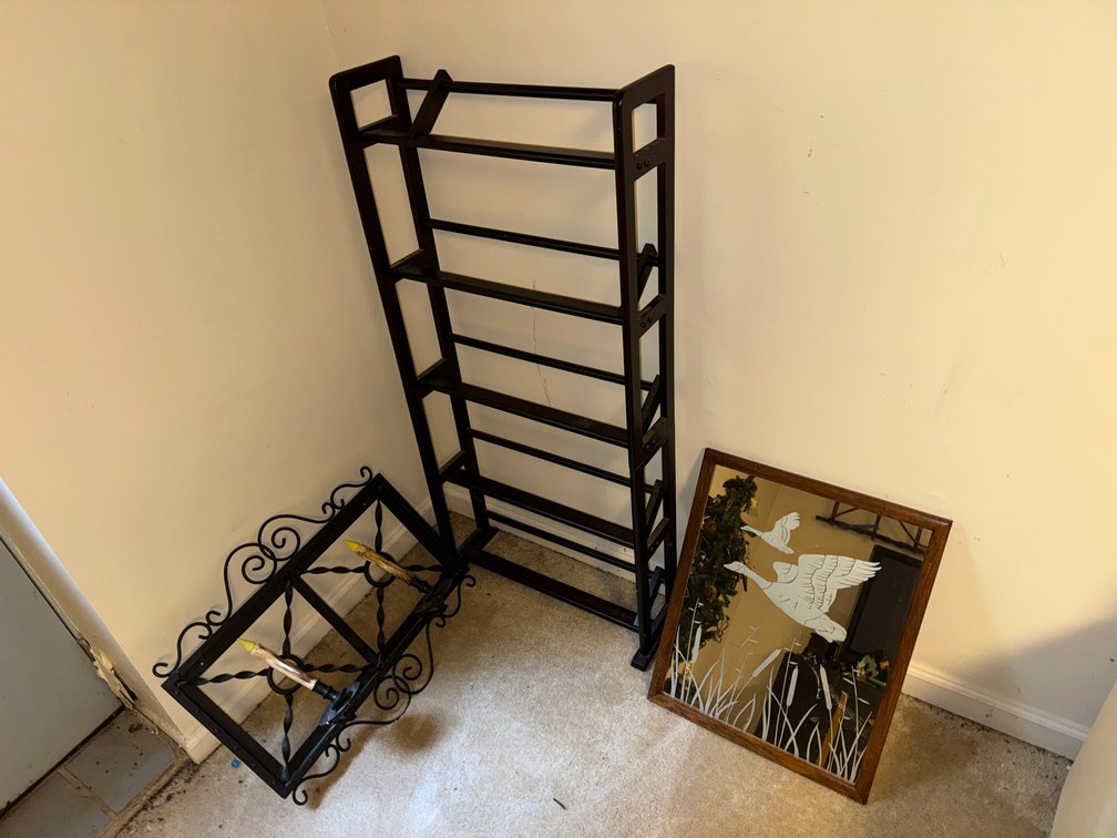 Media / Utility Rack, Mirror & Metal Decor