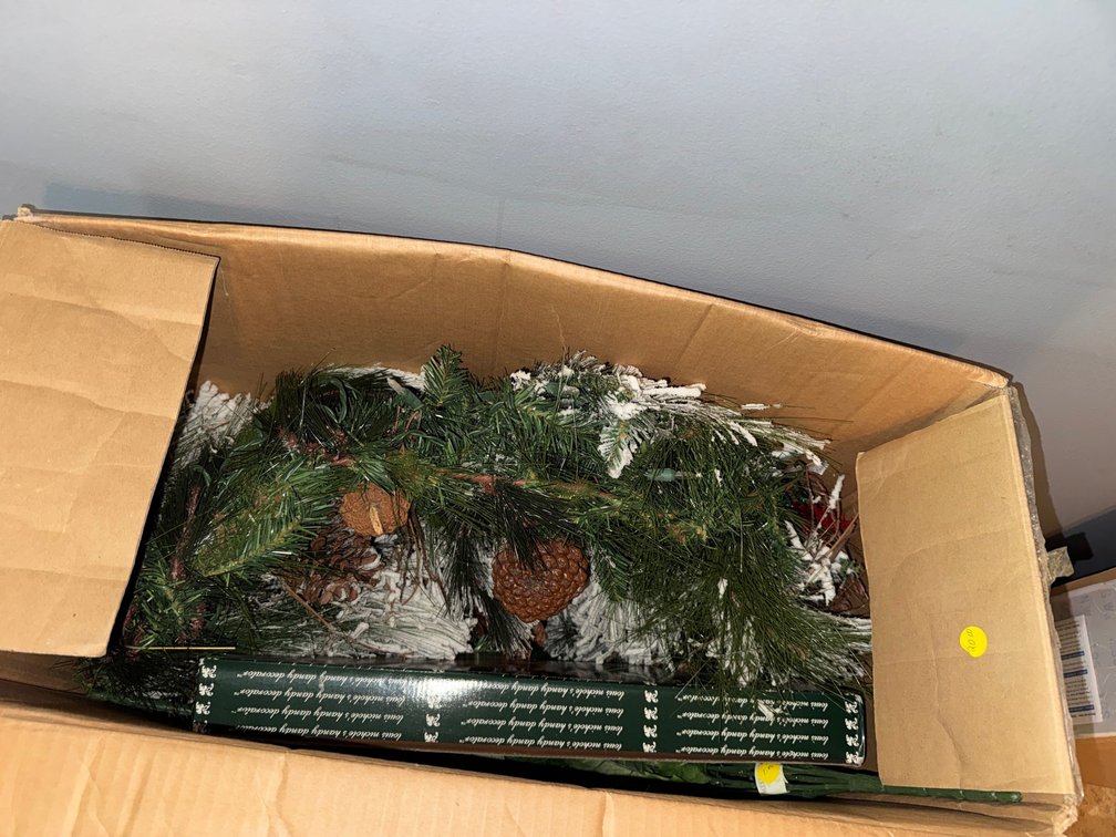 Box of Christmas Decorations