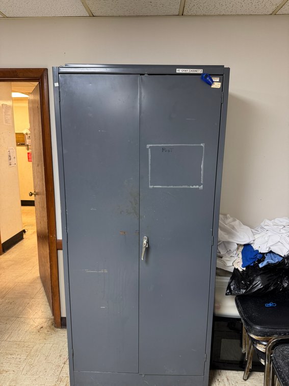 Metal filing cabinet with contents