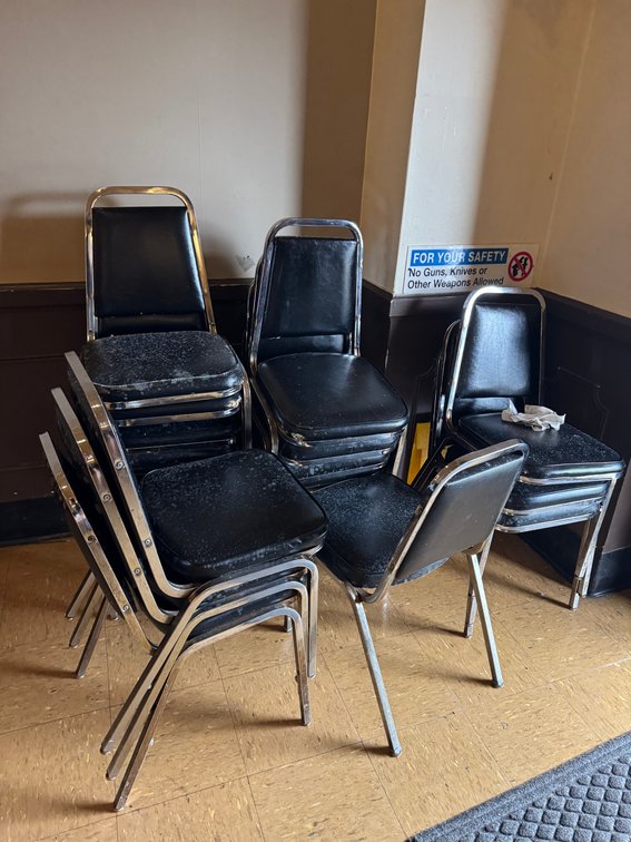 Stacking banquet chairs