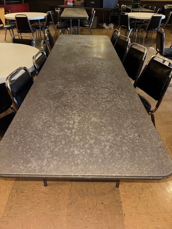 Banquet tables and stacking chairs