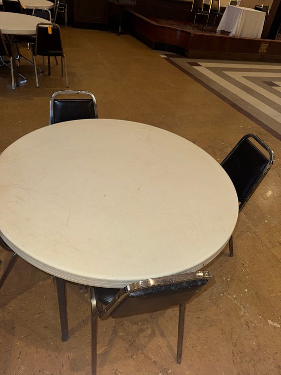 Banquet tables and stacking chairs