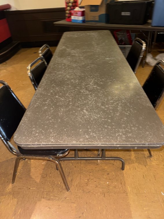 Banquet tables and stacking chairs
