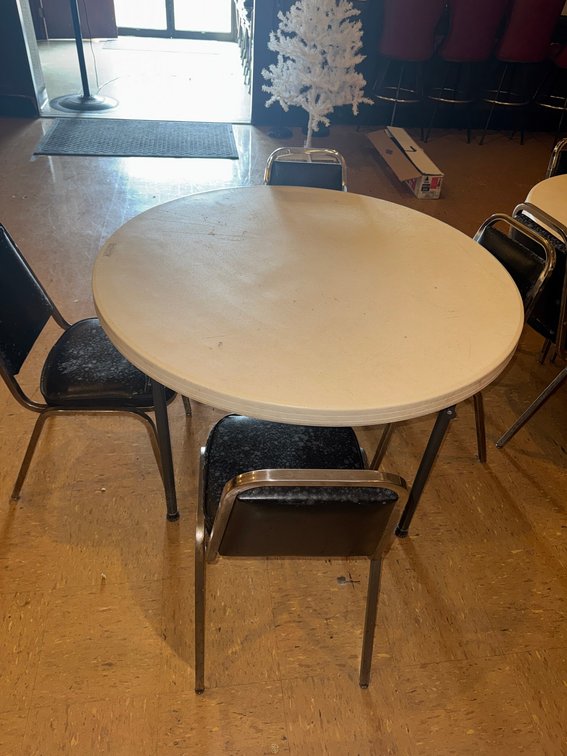 Banquet tables and stacking chairs