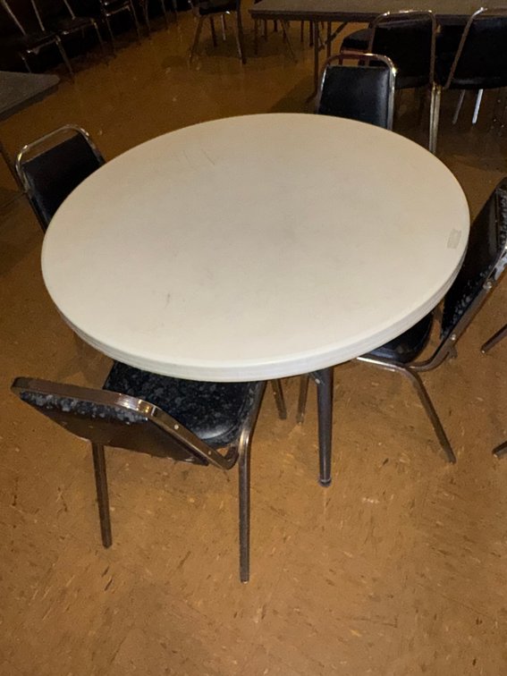Banquet tables and stacking chairs