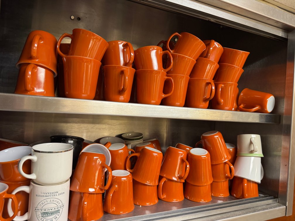 Orange ceramic mug collection