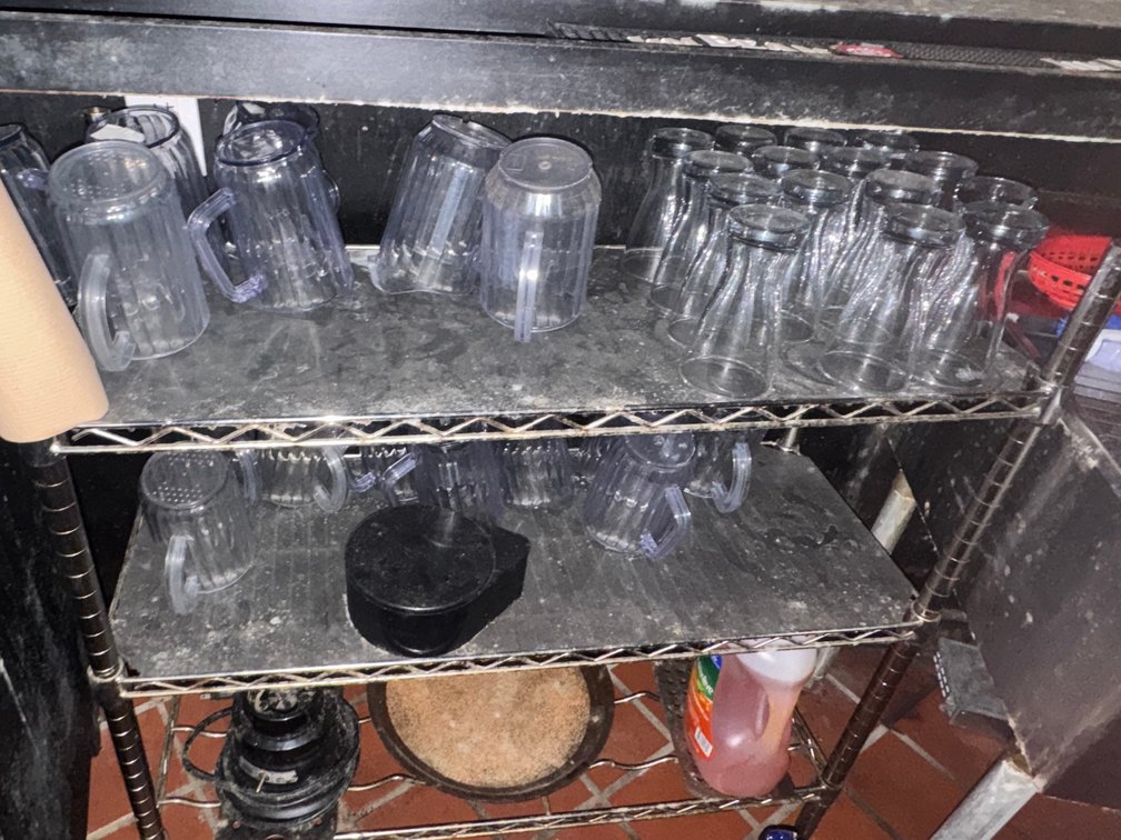 Bar serving glasses