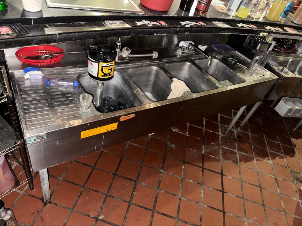 Four sink bar cleaning/serving station