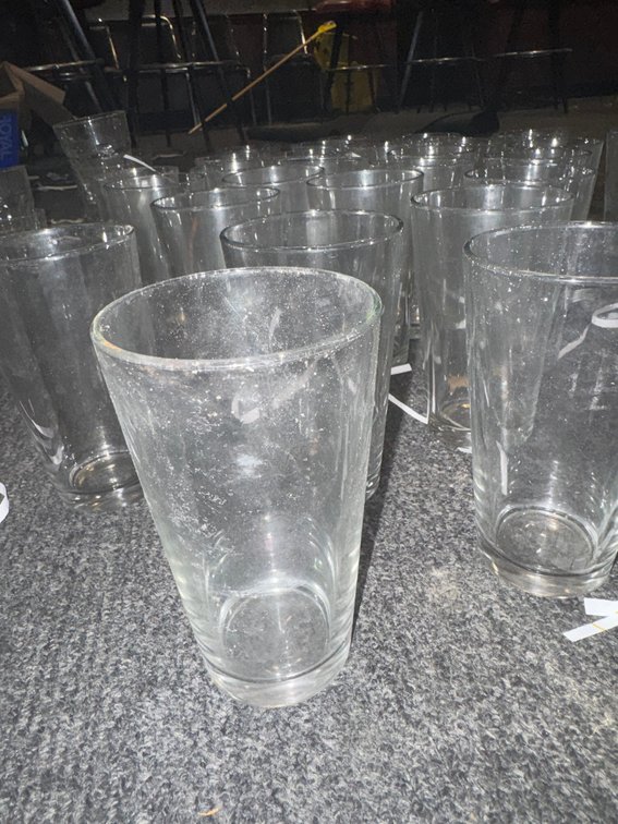 Assorted Clear Drinking Glasses