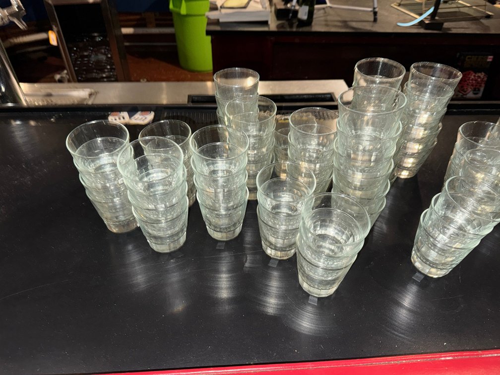 Ribbed Stackable Glass Tumblers