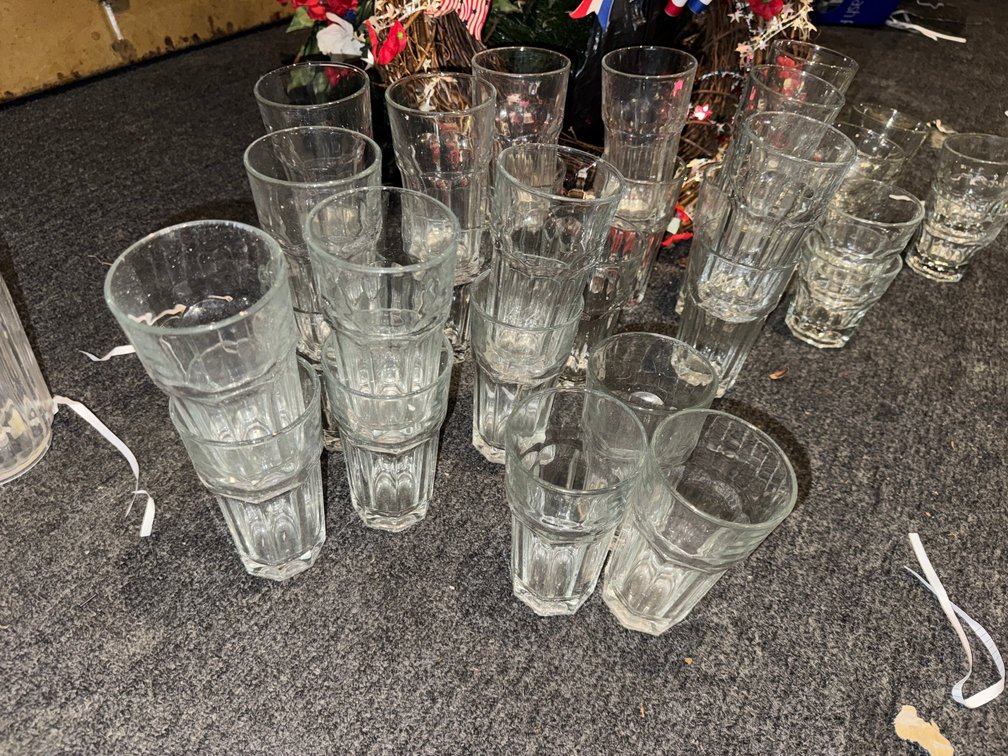 Stacked Clear Glass Tumblers