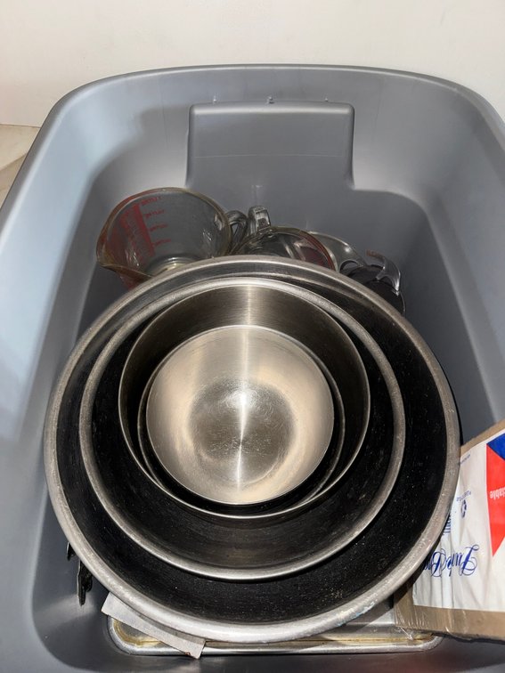 Kitchen & Household Items in Tote