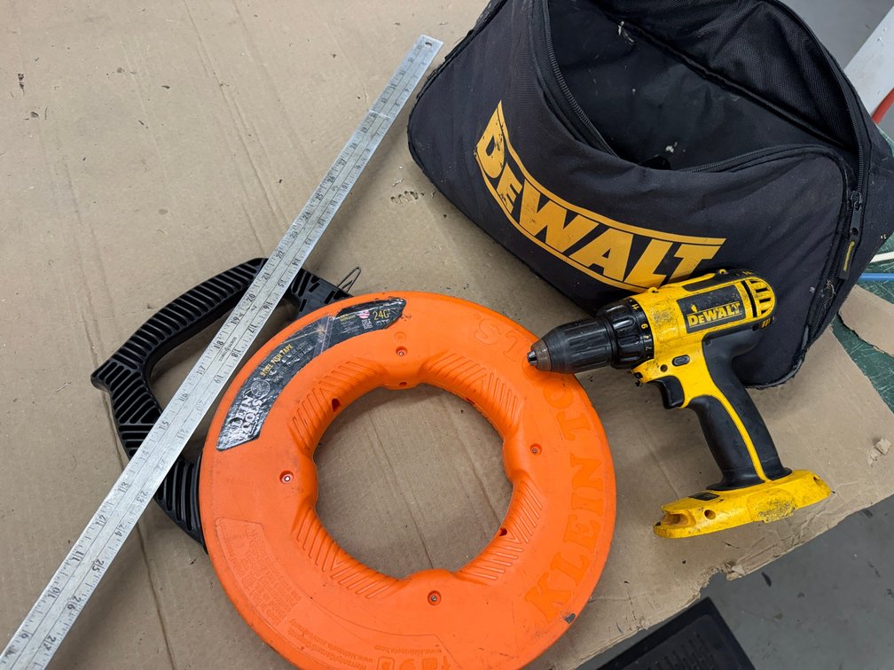 Klein Fish Tape, DeWalt Drill & Tool Bag