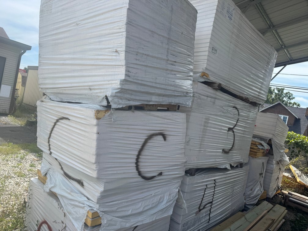 Pallets of Rigid Foam Board Insulation