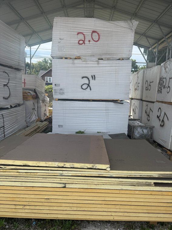 Pallets of Rigid Foam Board Insulation