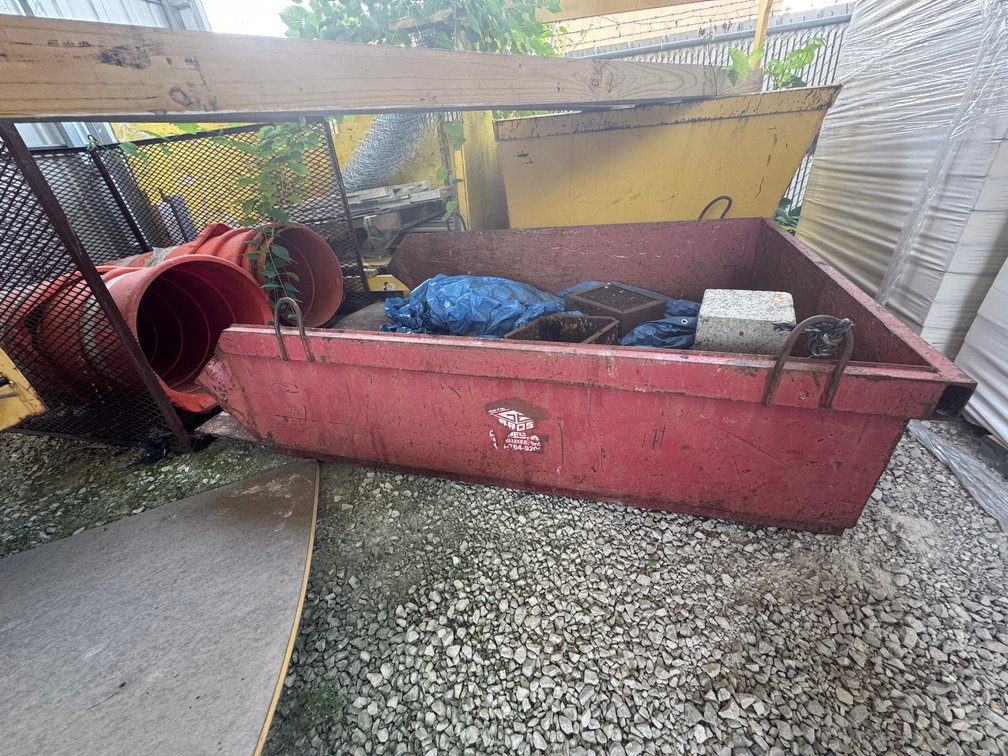 Red Metal Utility Container / Scrap Bin