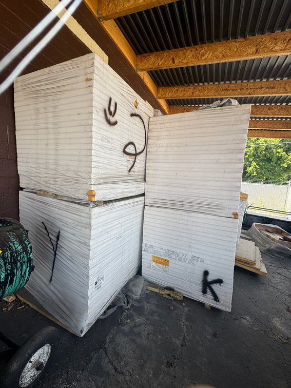Pallets of Rigid Foam Board Insulation