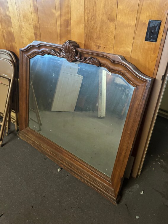 Vintage Carved Wood Mirror