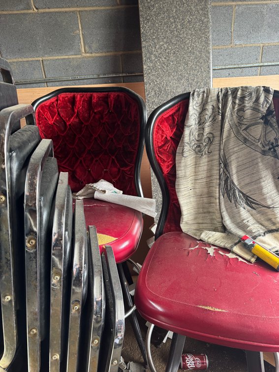 Vintage Chrome & Vinyl Stacking Chairs