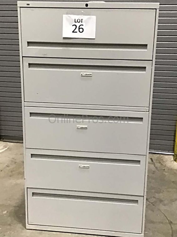 5- Drawer Lateral Gray File Cabinet